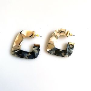 Square Multi Color Handmade Hoop Earrings